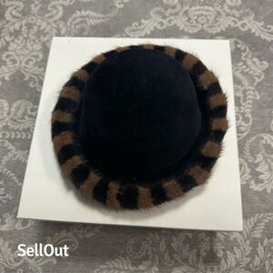 Vintage Fletcher Furs Black Bowler Hat with Mink Brim Women's Formal